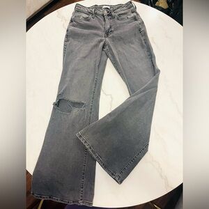 Grey Wide leg Jeans ripped Flare size 25